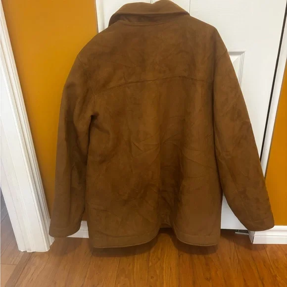 XL L.L. Bean Sherpa Lined Mens Faux Suede Jacket - Picture 2 of 3